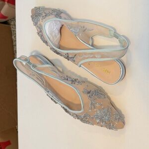 Sheer Beaded Slingback Flat
